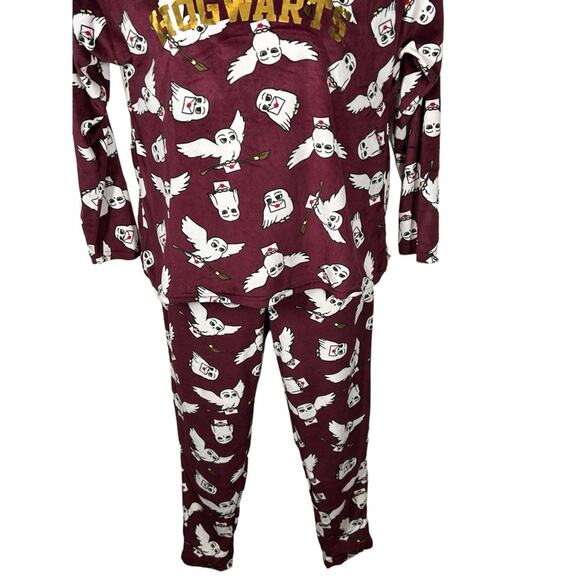 Harry Potter Wizarding World Hogwarts Hedwig Fleece Pajama Set Size Small - Picture 5 of 11